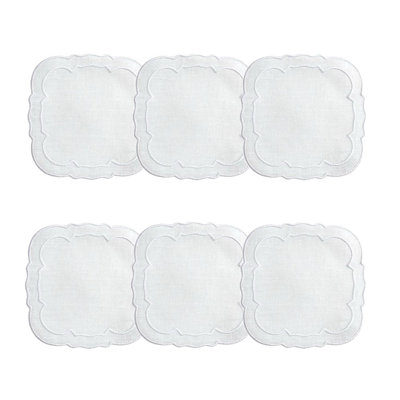 Linho Coaster: Scalloped Square Coaster 