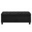 Banc rembourré noir avec boutons. Cadre en bois massif. Peut contenir des magazines, des coussins. Confortable et pratique. 45 po x 18 po x 18 po. Assemblage requis. Rangement à boutons noir. Peut accueillir des chaussures et des magazines.