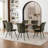 Fabric Upholstered Dining Chairs Metal Frame Side Chairs with Backrest for Kitchen Dining Room-2062736373