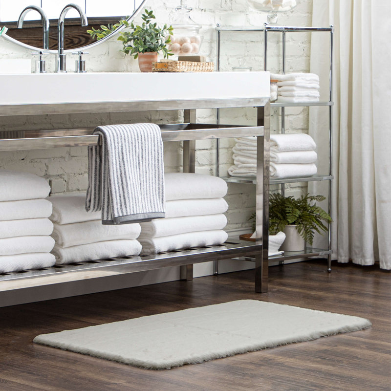 Tapis pour salle de bain Ramos, Indigo, L 27 po x L 45 po