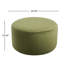 Velours olive rond - 16,04 pouces de hauteur, 30,76 de largeur, à utiliser comme repose-pieds ou table d'appoint, luxe et confort élevé, large et fonctionnel