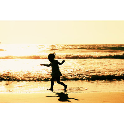 Camptonville Girl Playing On Beach - Wrapped Canvas Print