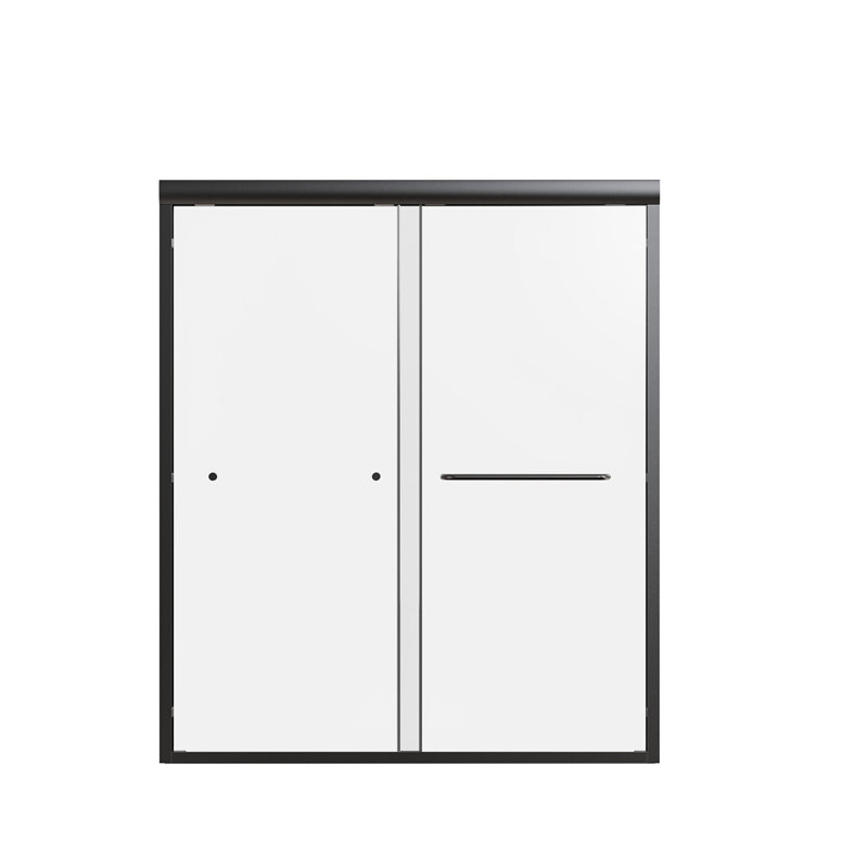 Semi-Frameless Double Sliding Shower Door, Black