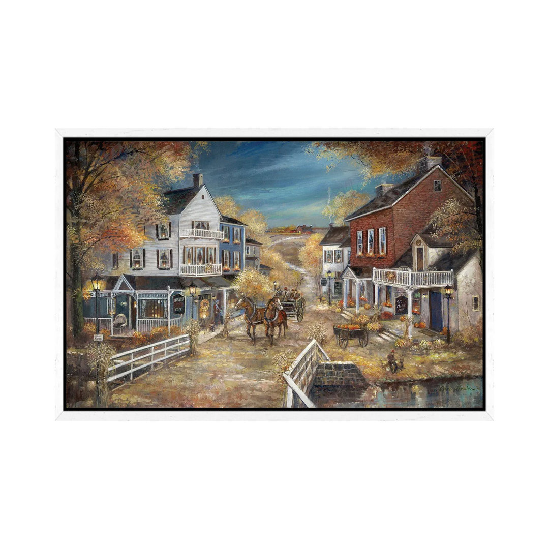 Harvest Village von Ruane Manning - Galerie-verpackte Leinwand Giclée auf Leinwand