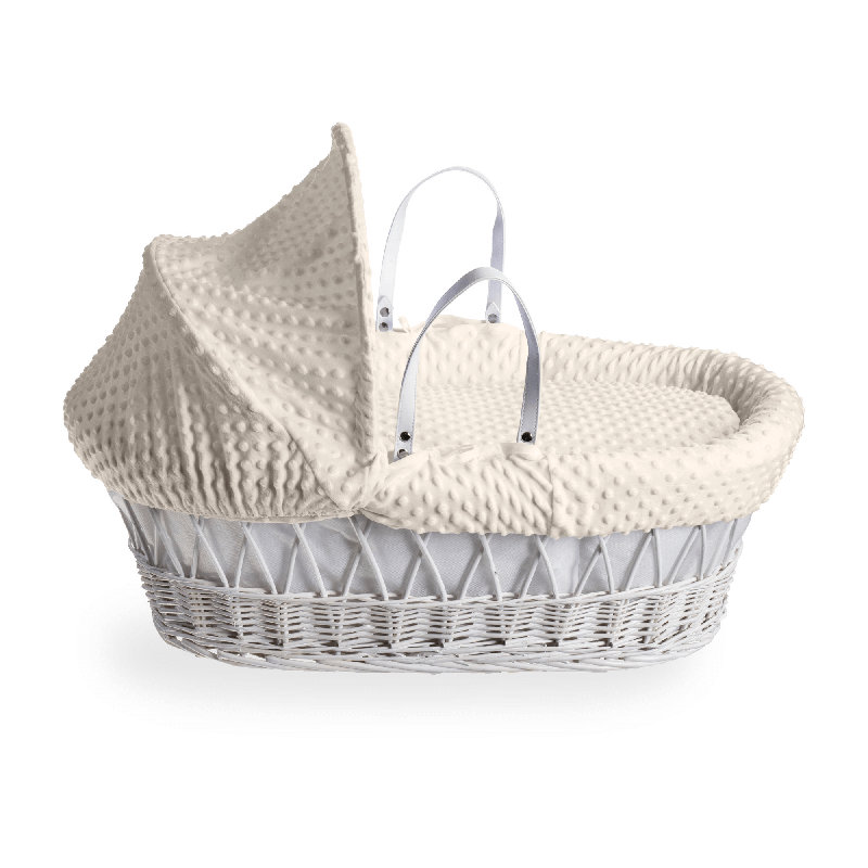 Dimple Wicker Moses Basket, Cream