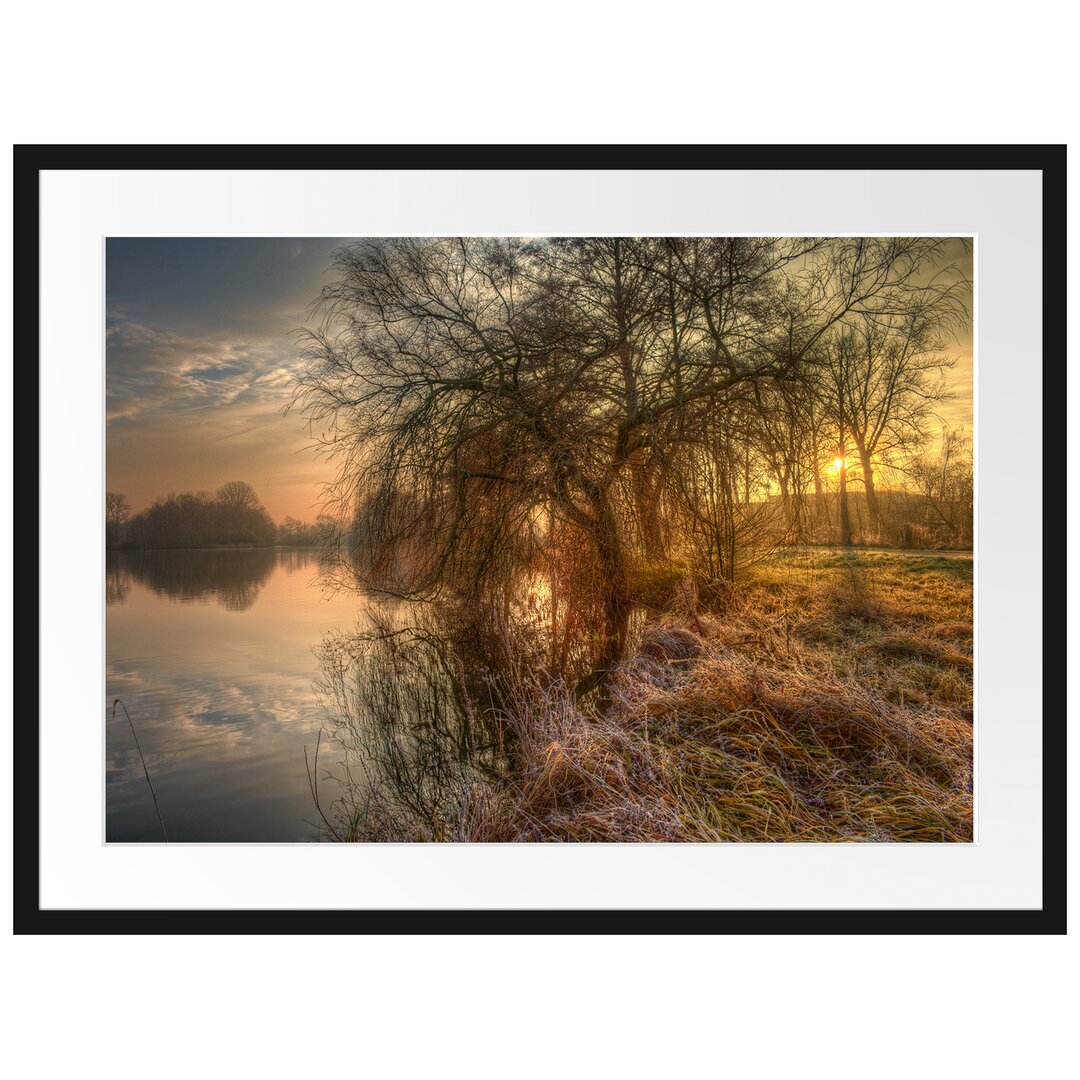 Gerahmtes Poster Landschaft in der Morgendämmerung