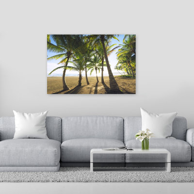 Impression sur toile «Tropical Morning Abstract Palm Coastal»