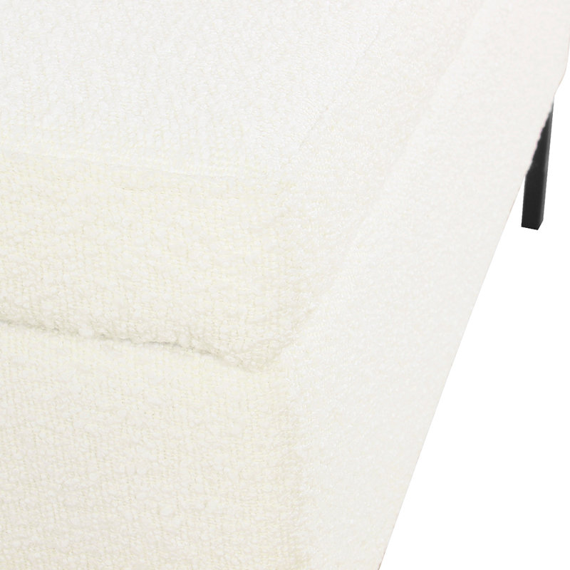 Banc de rangement rembourré Briony, Crème Boucle