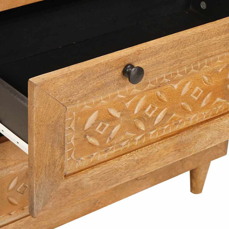 60cm Solid Wood Sideboard, Brown