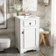 Meuble-lavabo avec lavabo en céramique et porte à fermeture en douceur, idéal pour les petites salles de bain-2130214397