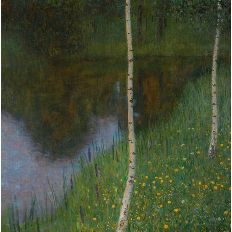 «Lakeshore with Birches» par Gustav Klimt - Art mural sur toile tendue avec châssis, H 24 po x l 17 po