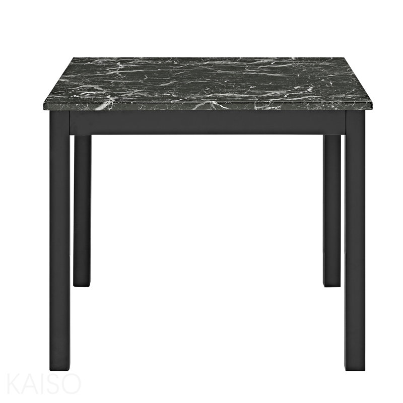 Ensemble de salle à manger à hauteur de comptoir 5 pièces Table carrée en faux marbre et chaises rembourrées