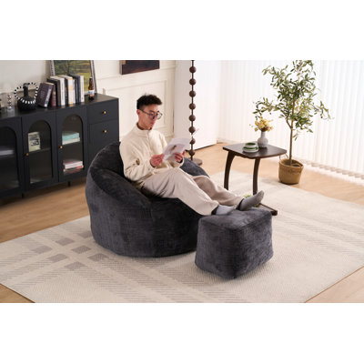 Foam Bean Bag Chairs For Adults/Teens With Filling,Bean Bag Lazy Sofa With Ultra Soft Chenille Cover, Bean Bag,Indoor & Outdoor