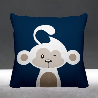Ollie Cute Monkey Indoor Throw Pillow