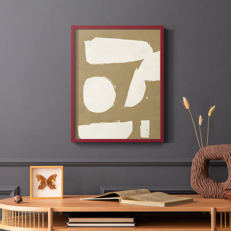 Chunky Abstract I, reproduction encadrée - bois massif, Rouge, H 10 po x l 8 po