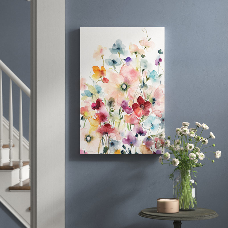 " Poppies And Sweetpeas ", 27" H x 18" W x 1" D