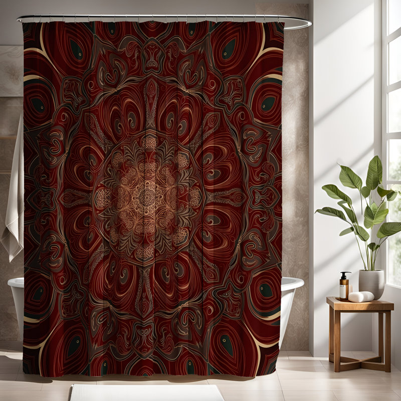 Rideau de douche avec tapis de bain, H 72 po x l 70 po