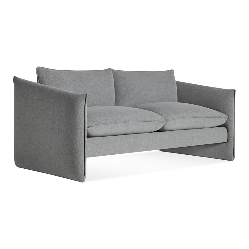 Softmore Sofa, 34" H x 74" W x 40" D, Kvadrat Guest Gray Blue Polyester