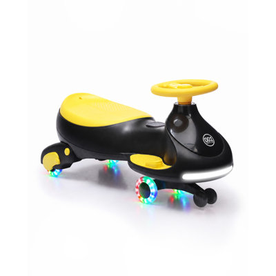 Blue Electric Wiggle Car Ride On for Children with PP Body Single Motor Drive and Rechargeable Battery for Indoor Outdoor Play