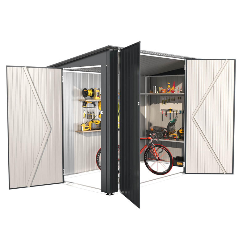 7 ft. W x 4 ft. D Metal Pent Storage Shed