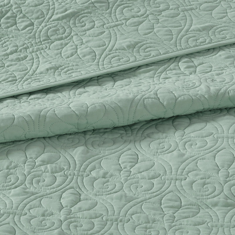 Ensemble de courtepointe réversible polyvalente, Écume de mer, écume de mer, Courtepointe simple et 1 taie décorative