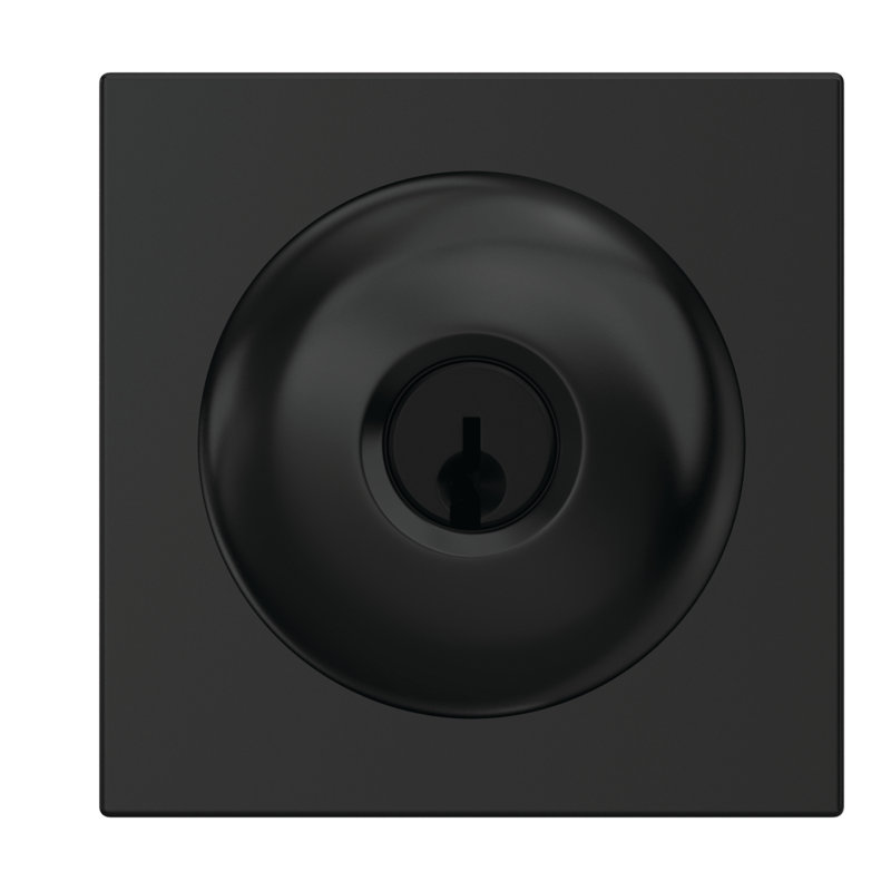 Plymouth Keyed Entry Knob with Collins Trim, Matte Black