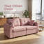 Canapé modulaire en chenille rose moderne avec charge USB, rangement et porte-gobelet - Canapé modulaire 2 places pour le salon-129023782