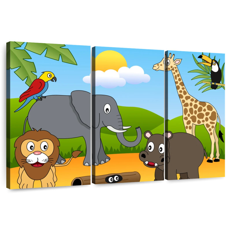 Ashelle Jungle Animals, 28" H x 45" W