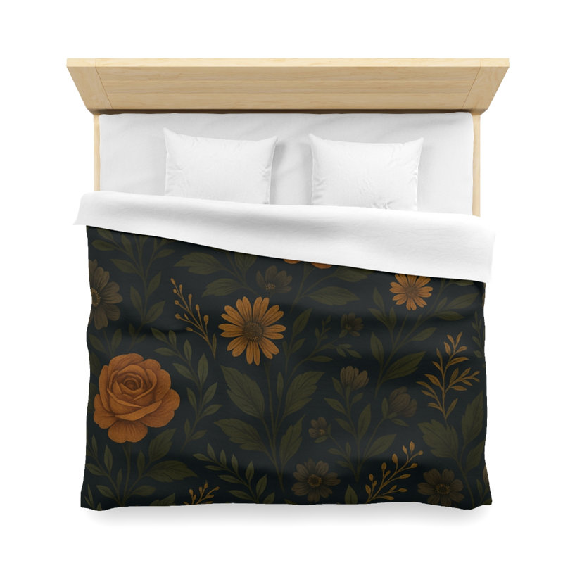 Microfiber Duvet Cover Boho Style, Design 57, White, King Duvet Cover