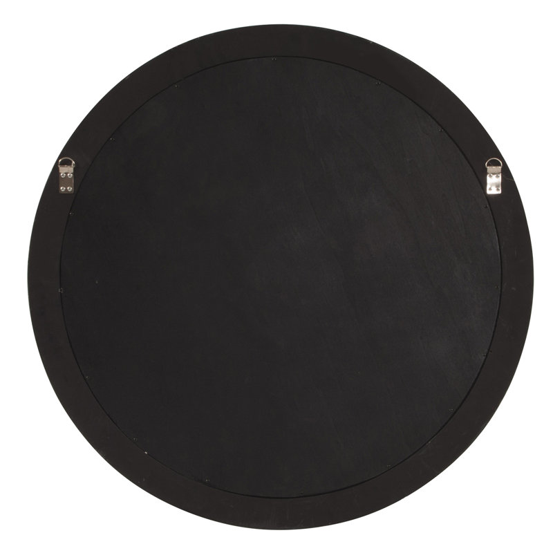 Talvi Wood Round Wall Mirror, Hot Pink