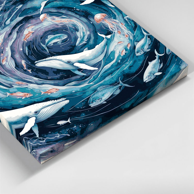 Art nautique sur toile bleu marine, H 12 po x l 18 po