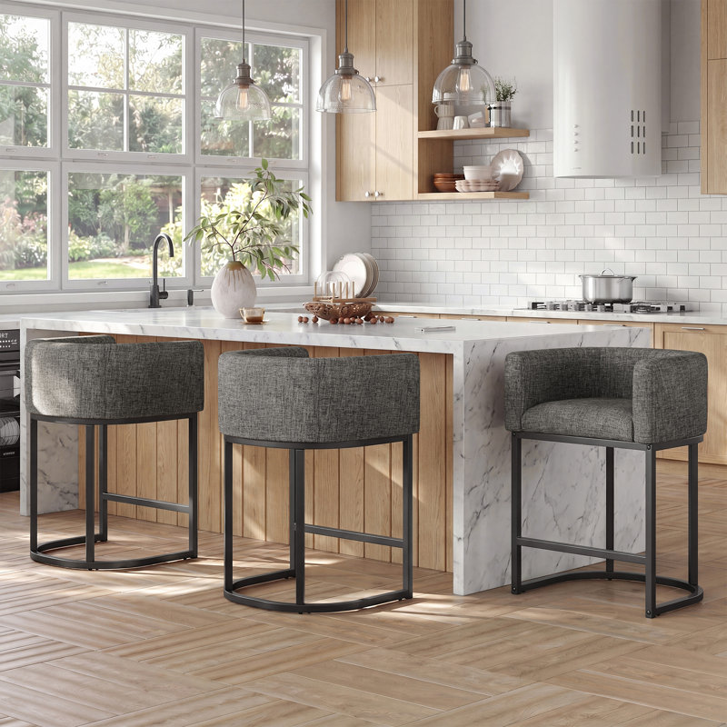 Tabouret de bar 26 po Velora, Gray Linen, 1
