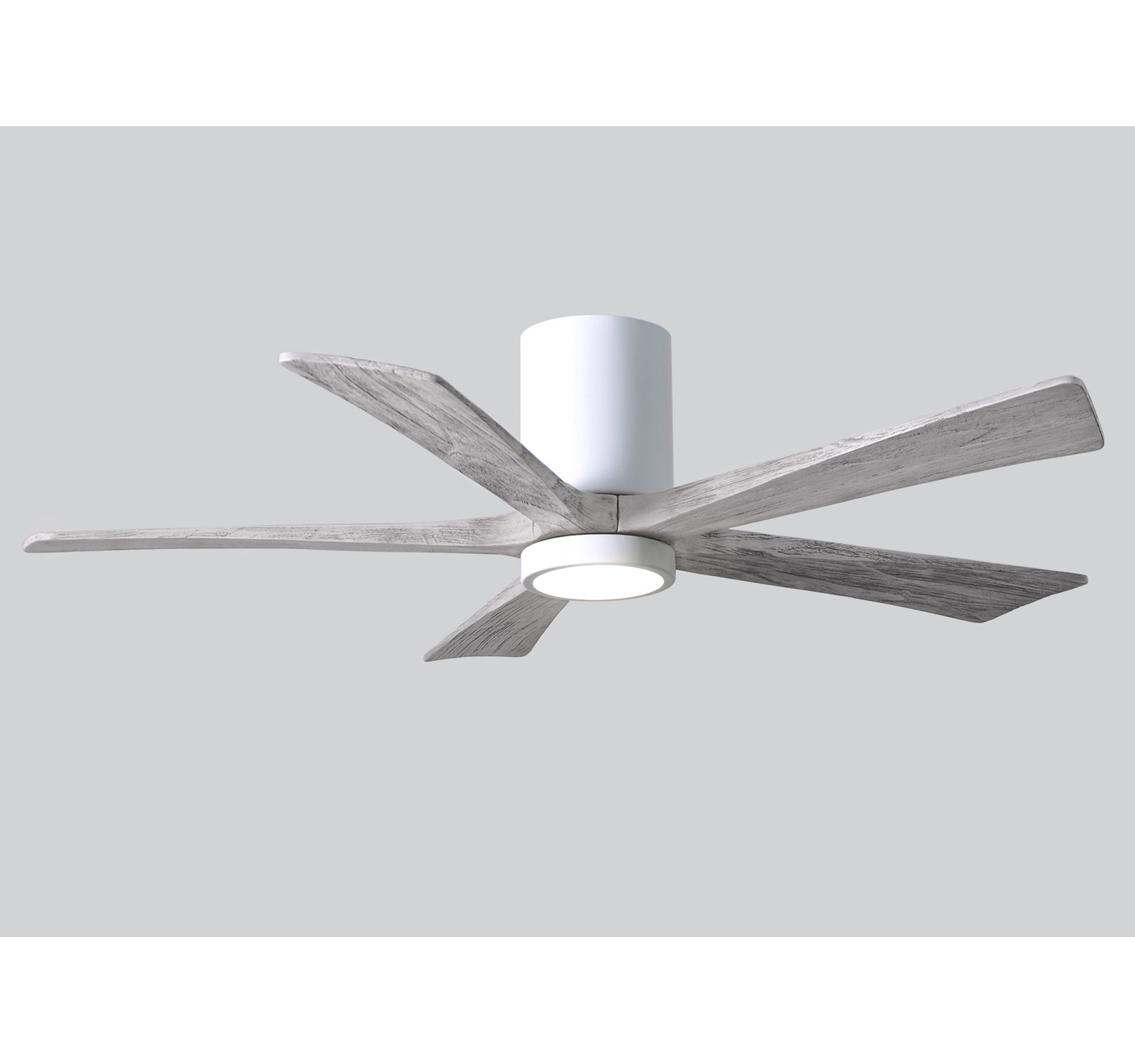 Irene 60" Ceiling Fan with LED Light Kit, Gloss White, Barn Wood Tone, 52"