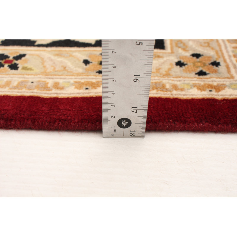 One-of-a-Kind Rectangle 8'1" X 10'3" New Age Wool Area Rug in Dark Red/Beige/Black