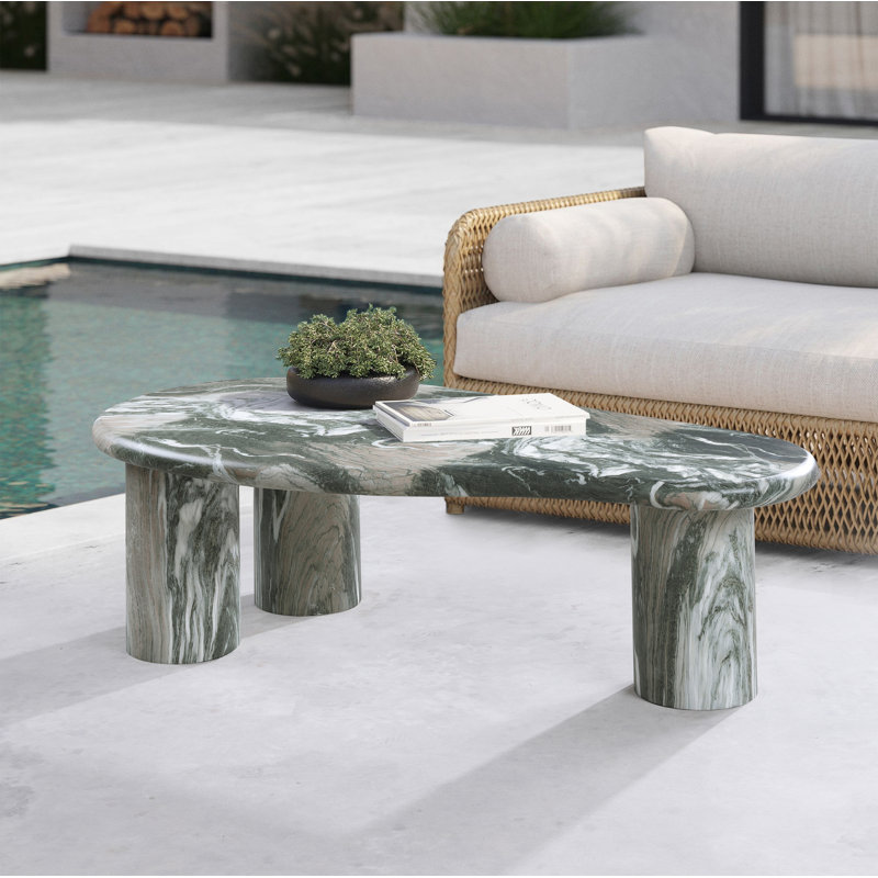 Table basse en béton Sassari, Vert