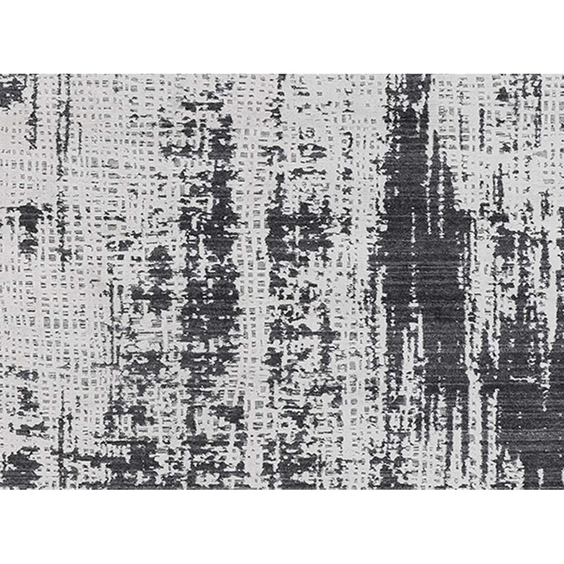 Abstract Area Rug in Charcoal/Silver, Rectangle 6' x 9'