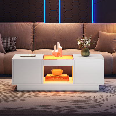 LED Coffee Table With A Drawer & Remote Control