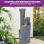 30.91"H 4-Tier Outdoor  Floor Water Fountain with LED Lights and Modern Minimalist Design