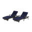 Ensemble de 2 chaises longues d'extérieur en osier avec coussins, chaise longue inclinable en osier-134933688