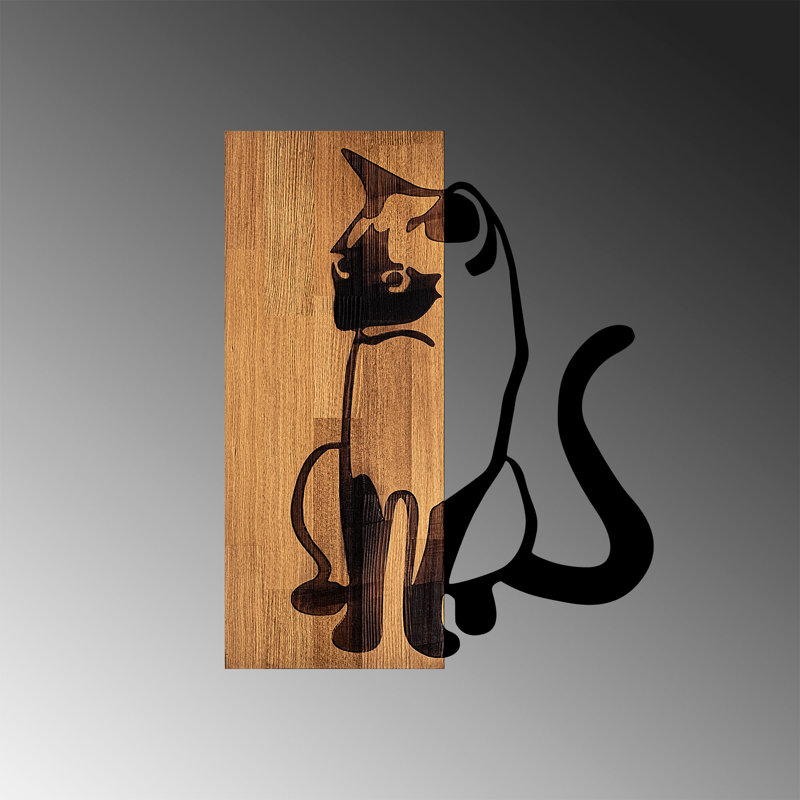 Elegant Decorative Wooden Wall Accessory, Walnut & Black, 18.5 x 22.8 inches | 50% Solid Wood (Thickness: 1.2 inches) & Metal (Thickness: 0.06 inches) | Unique Color Variations, Perfect for Home Decor & Modern Aesthetics