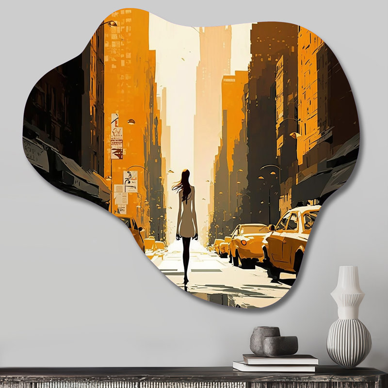 «Young and Stylish In New Ork», art mural en métal asymétrique en forme de nuage de la ville de New York, H 25 po x l 28 po