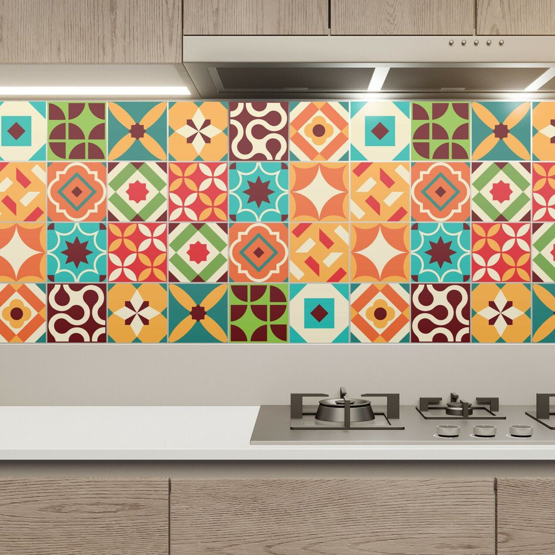 Self Adhesive Wall Tile Sticker Set 15cm x 15cm PVC