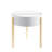 White & Natural Round End Table