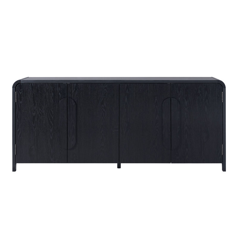 Sitarski Modern Sideboard with Rounded Edges, Black,  30'' H x 70'' W x 20'' D