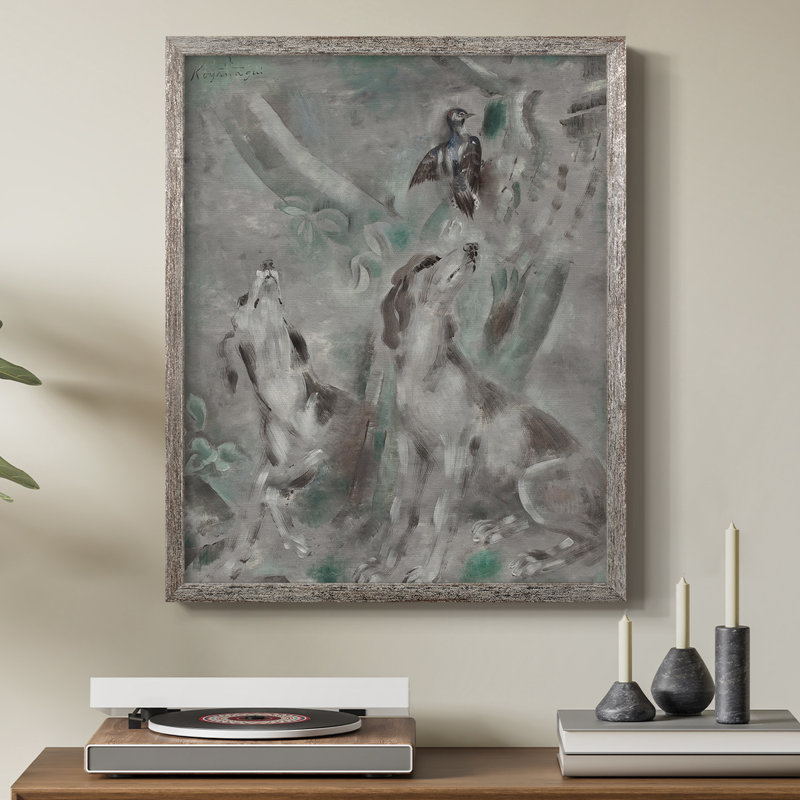 Reproduction encadrée XX Vintage - Animal massif, H 15 po x l 12 po