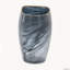 Vase en verre noir fumé de 23,6 x 11,9 x 23,6 cm avec bordure dorée