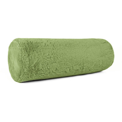 Faux Fur Neckroll Polyester Throw Pillow