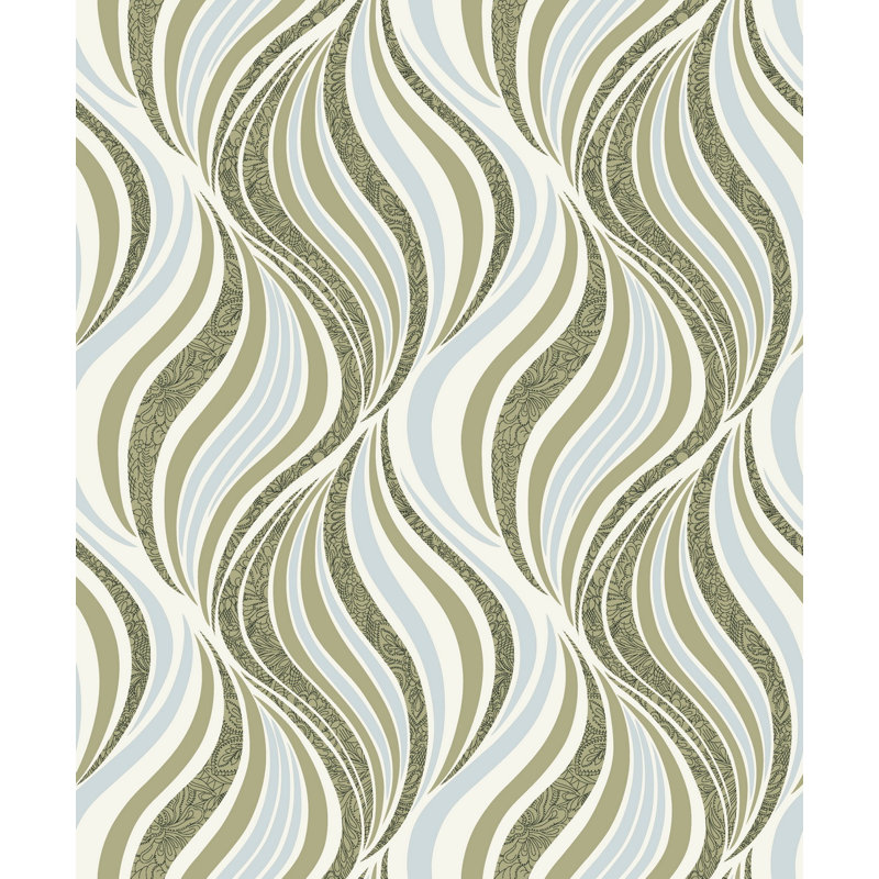 Rouleau de papier peint l 33 pi x l 21 po Willsboro, Argent / blanc / noir