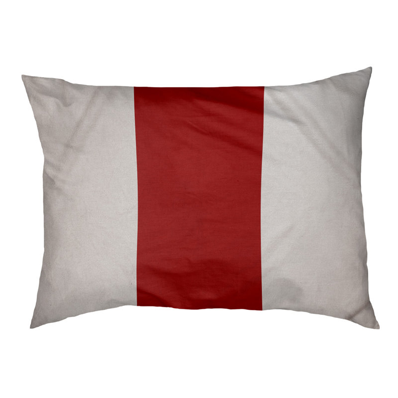Coussin pour chien Indiana, Blanc / rouge / blanc, Petit (l 28 po x P 18 po x H 6 po)