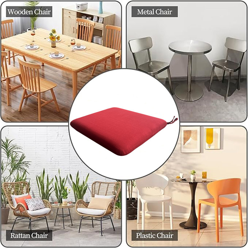 4pc Dining Chair Seat Pad Cushion - Chili, Chili